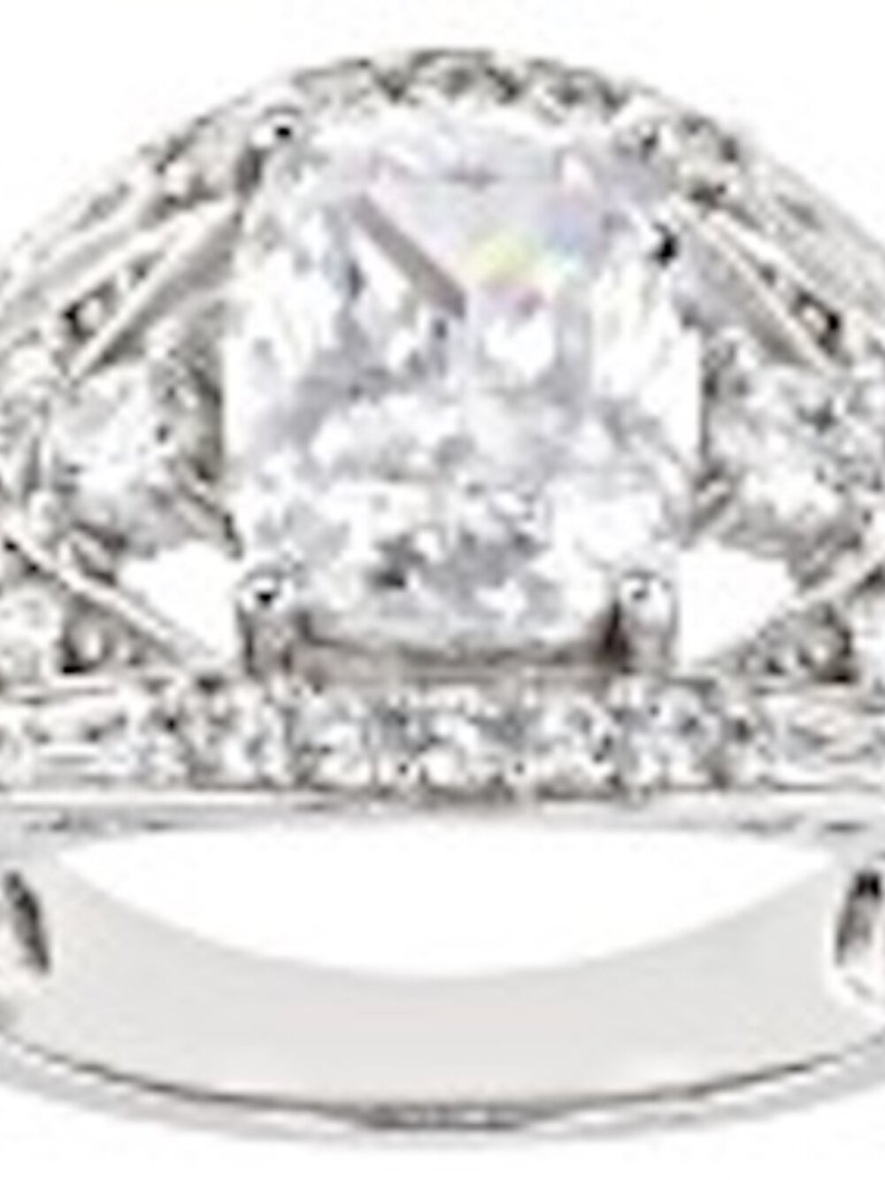 White Cubic Zirconia Rhodium Over Sterling Silver Ring 6.08ctw Size 10